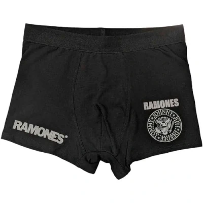 Image of SOCKSHOP Music Collection 1 Pack Ramones Boxer Shorts Black Medium