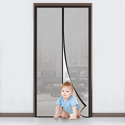 Image of MYCARBON Magnetic Fly Screen Door, Upgrade Enhanced Mesh, Powerful Magnets, Full Frame Magic Mosquito Door Curtain No Gap, Keeps Bugs Out Pet and Kid Friendly, 110x210cm