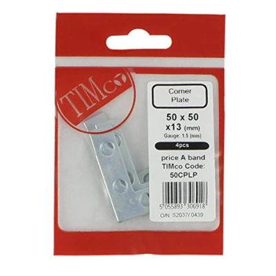 Image of 10x TIMCO Corner Plates Zinc 50CPLP Pack of 4