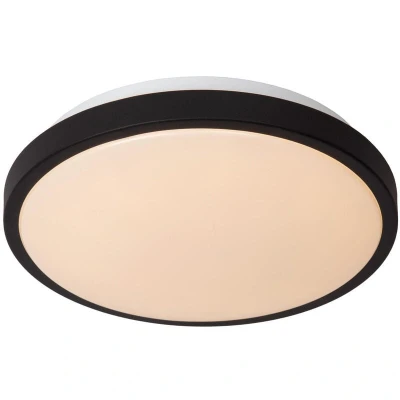 Image of Lucide Dasher LED ceiling light, black, Ø 29.3 cm, 2700 K, IP44