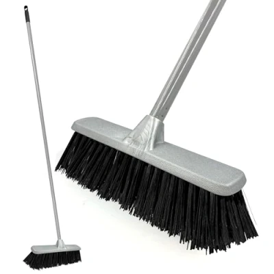 Image of Sweeping Brush Indoor Durable Floor Broom with Bristle Broom, Laminate Brooms Strong Handle, Kitchen (Hard Broom)