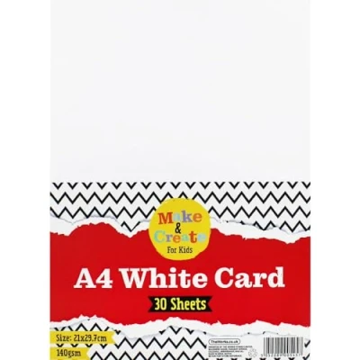 Image of A4 White Card: 30 Sheets
