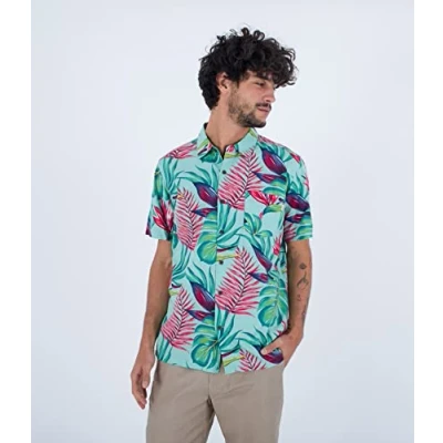 Image of Hurley Men&#039;s Rincon S/S Shirt, Tropical Mist, S