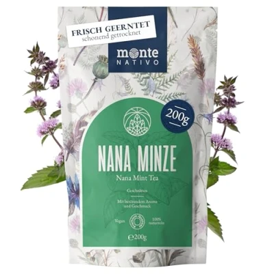 Image of spearmint Tea Monte Nativo (200 g) 100% pure and natural herb with no additives Nana mint as herbal or a gift Aromatic Fruit Hot Ice
