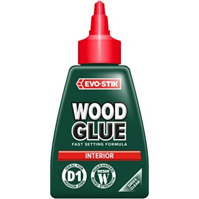 Image of EVO STIK Wood Glue Interior, Extra Strong, Fast Setting, Suitable For All Types, Dries Clear, 50ml
