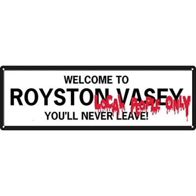 Image of Grindstore Welcome To Royston Vasey Slim Tin Sign 30.5x10.1cm