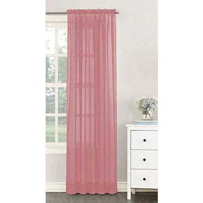 Image of NetCurtainsUK Single Plain Voile Net Curtain Sheer Panels Slot Top Heading (Blush, 140cm (55&#039;&#039;) Wide x 229cm (90&#039;&#039;) Drop)