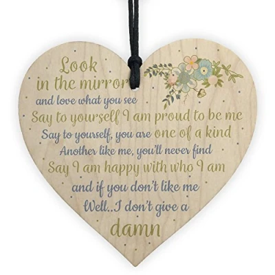 Image of RED OCEAN Friendship Sign Inspirational Shabby Chic Wooden Heart Plaque Gift FRIEND Birthday Thank You