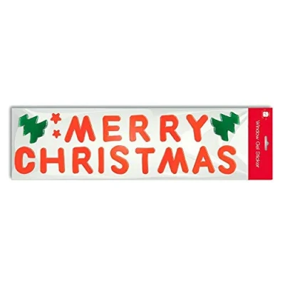 Image of Merry Christmas Window Stickers Xmas Removable Gel Decal Home Shop Decorations