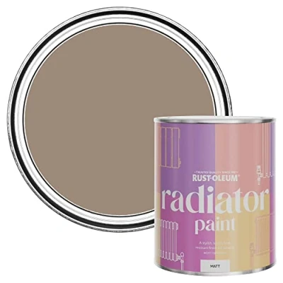 Image of Rust Oleum Brown Heat Resistant Radiator Paint in Matt Finish Salted Caramel 750ml (SHDRCT1187)