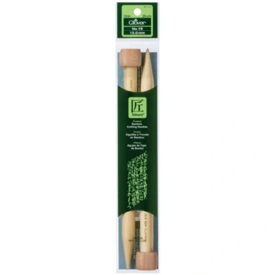 Image of clover 3011 19 Takumi Bamboo Single Point Knitting Needles 10 inch, Size 19/15 mm, Brown, us 15 mm