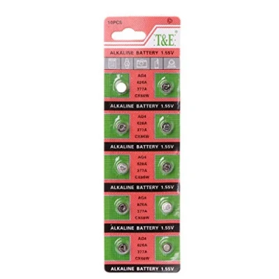 Image of Buwei 10PCS Watch Coin Battery AG4 377A 377 LR626 SR626SW SR66 LR66 Button Cell Batteries Toys Remote Camera