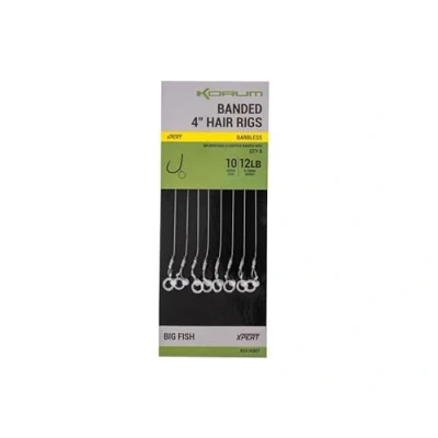 Image of Korum Banded Hair Rigs Barbless 10cm Size 12 (8 pieces) Coarse rig