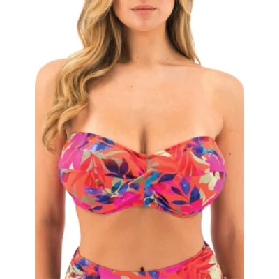 Image of Fantasie Womens Playa Del Carmen Twist Bandeau Bikini Top Multicolour Polyamide Size 38F