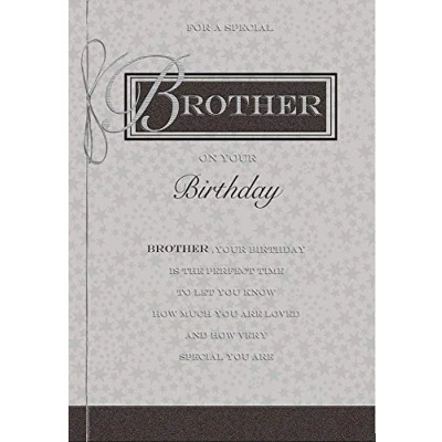 Image of Piccadilly Greetings Traditional Birthday Card Brother 10 x 7 inches