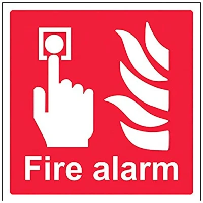 Image of V Safety Fire Alarm Logo Sign 200mm x 1mm Rigid Plastic