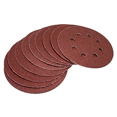 Image of Amtech V4080 P60 Hook and Loop Orbital Sanding Sheets, 10 Piece Set, 125mm Diameter Paper