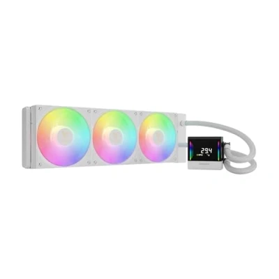 Image of GAMDIAS CHIONE E4 360mm AIO CPU Water Cooler, Real time Digital Display Patented PWM Pump, Hidden Cable Design, ARGB Fan w/MB Sync, Intel LGA 1700/1200, AMD AM5/AM4, White