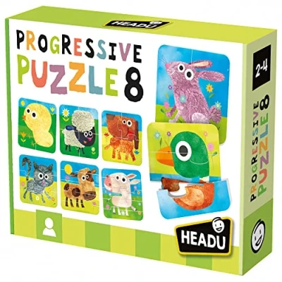 Image of HEADU Progressive Puzzle 8 Educational Games &amp; Puzzles Ages 2 5 years