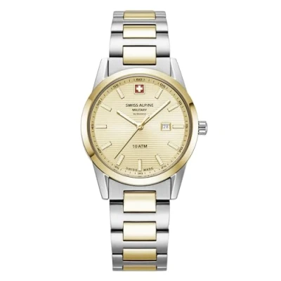 Image of swiss alpine military Women&#039;s Watch Analogue Quartz 77767.1 Stainless Steel, Bic gold/Bic gold/Champ 1141sam