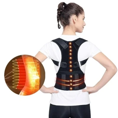 Image of Magnetic Therapy Back Corrector, Medical Grade Adjustable Humpback Posture Corrective Brace Shoulder Support Belt Lumbar Relieves Neck Spine Pain for Men Women