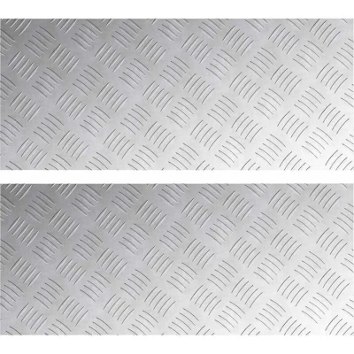 Image of vidaXL Aluminium Checker Plates 2 pcs Anti Slip 70x30 cm