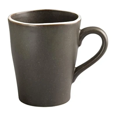 Image of Olympia Chia Mugs in Charcoal Porcelain Uneven Edge 340 ml 12 Oz 6 pc