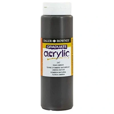 Image of Daler Rowney Graduate Acrylic Paint, Plastic Bottle, 16.91oz 500 ml, Raw Umber