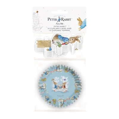 Image of Anniversary House Official Peter Rabbit™ 28 pcs Cupcake Baking Kit, Cake Toppers and Cases, Easter Decoration Set, Premium J234