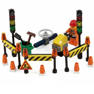 Image of Roadworks Construction Kit Made with Genuine LEGO parts Instructions Included