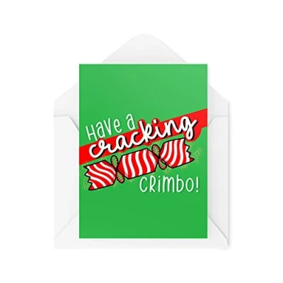 Image of Funny Novelty Christmas Cards Have A Cracking Crimbo Present Xmas Celebration Banter CBH1362