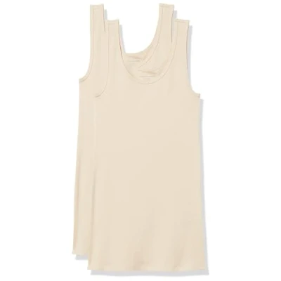 Image of Amazon Essentials Women&#039;s Slim fit Tank, Pack of 2, Light Camel, XXL