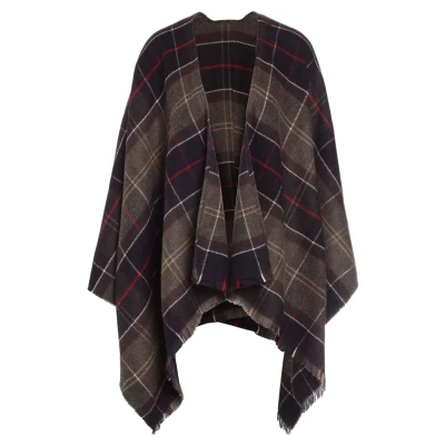 Image of Barbour Staffin Tartan Serape Cape, Women&#039;s, Size: One Size, Olive