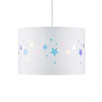 Image of Litecraft Glow Light Shade 30cm Easy Fit Lampshade (Iridescent, Stars)