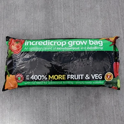 Image of Thompson &amp; Morgan Grow Bag Multi Purpose Slow Releasing Plant Fertiliser Compost Mix for Healthy Flowers, Fruit Vegetables, 1 x Incredicrop® Growbag with an added 100g Pack