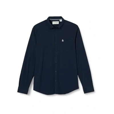 Image of Original Penguin Men&#039;s Shirt, Eco (Stretch) Oxford Slim Fit Dark Sapphire, S