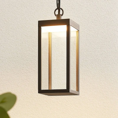 Image of Lucande LED outdoor hanging light Cube, 26 cm