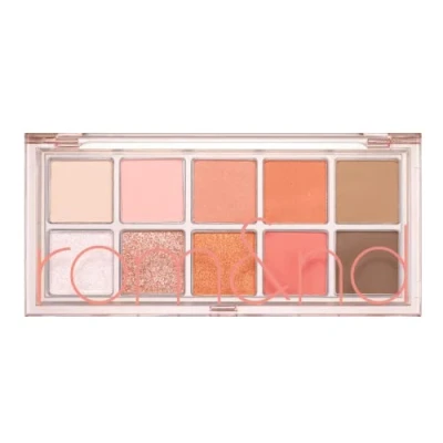 Image of rom&amp;nd Better Than Paletteㅣ10 Blendable ShadesㅣLong Lasting and Neutral Eyeshadow PaletteㅣHigh Pigmented Smooth, Matte, Glitter, Shimmer Eye Makeupㅣ (08 PEACH DAHLIA GARDEN)