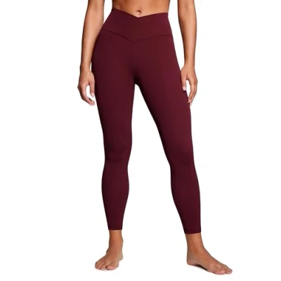 Image of CRZ Yoga Womens Butterluxe Cross Waist 25&#039;&#039; Workout Leggings V High Waisted Gym Soft Red Merlot 14