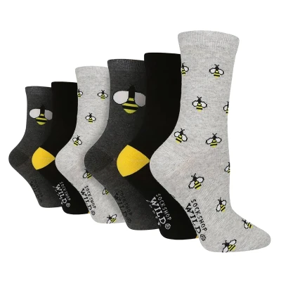 Image of Wildfeet Womens 6 Pack Ladies Fun Design Socks