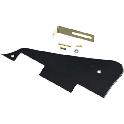Image of Dopro Black 3 Ply LP Guitar Pickguard with Gold Bracket for Epiphone Les Paul