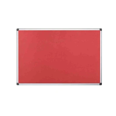 Image of Bi Office Notice Board Maya, Red Felt, Aluminium Frame, 120 x cm
