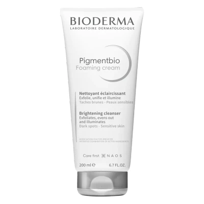 Image of Bioderma Pigmentbio Foaming Cream Cleanser Brightening Dark Spot &amp; Pigmentation Reducer, Exfoliator Gently Brightens Evens Skin Tone, 200ml