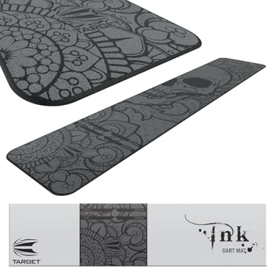 Image of TARGET Darts World Champion Mat INK Design Dart Oche with Soft Tip and Steel Throw Line Distances Non Slip Carpet Mats for Floor Tips Protection Accessories UK