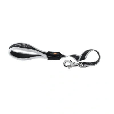 Image of Ferplast ERGOCOMFORT GM Ergonomic Dog Lead Secure Grip with Soft Padding Anti Abrasion Extra Resistant Finished Seams Italian Design 55 x 2.5 cm, Grey