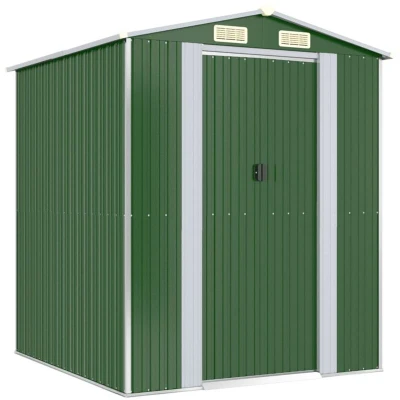 Image of vidaXL Garden Shed Green 192x191x223 cm Galvanised Steel
