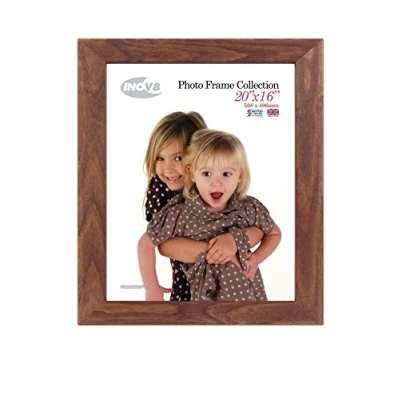 Image of Inov8 British Made Real Wood Picture/Photo Frame 20x16&quot; Inch(51x41cm) Kayla 30mm Dark Oak