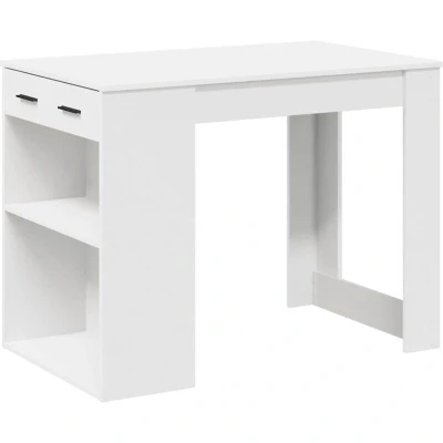 Image of vidaXL Desk with Drawer and Shelf White 102x62x77.5 cm Engineered Wood