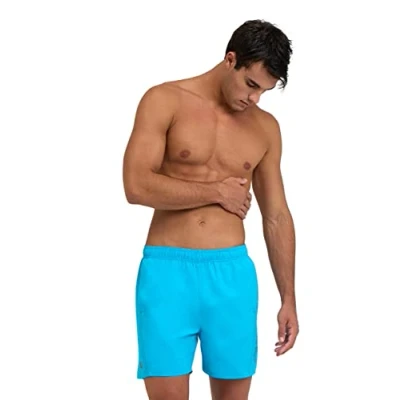 Image of Arena Men&#039;s Fundamentals Logo Beach Boxer, Turquoise Dark Olive, XXL