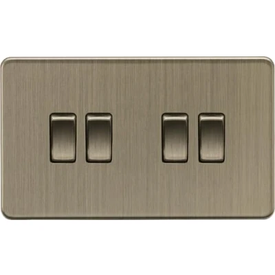 Image of Knightsbridge 10AX 4G 2 Way Switch Antique Brass